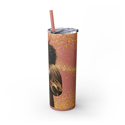 Melanin Queen | Skinny Tumbler with Straw, 20oz