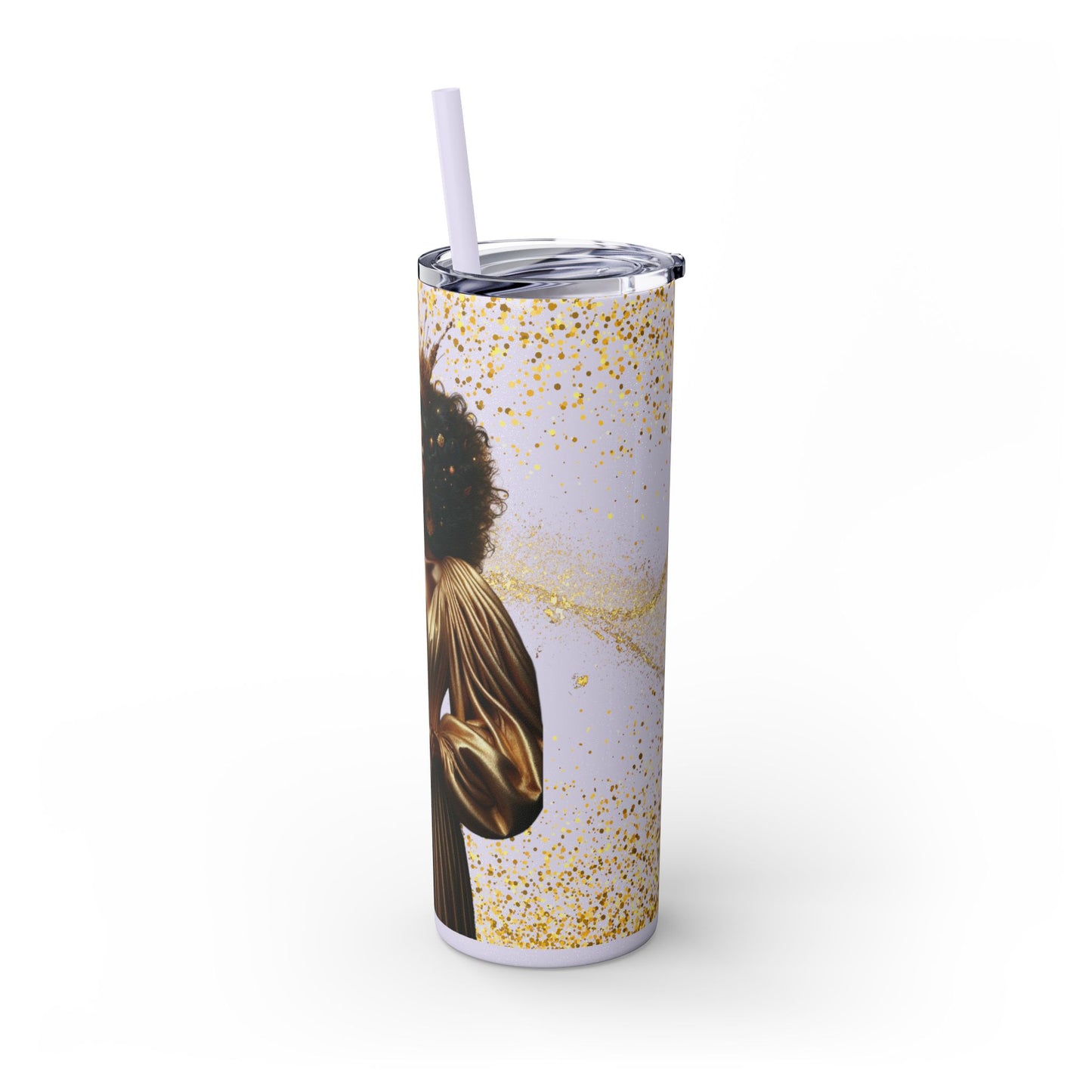 Melanin Queen | Skinny Tumbler with Straw, 20oz