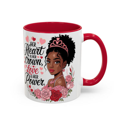 Empowering Black Queen Mug – Her Heart Is Her Crown Gift