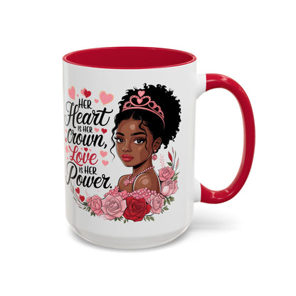 Empowering Black Queen Mug – Her Heart Is Her Crown Gift