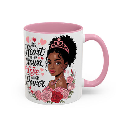 Empowering Black Queen Mug – Her Heart Is Her Crown Gift