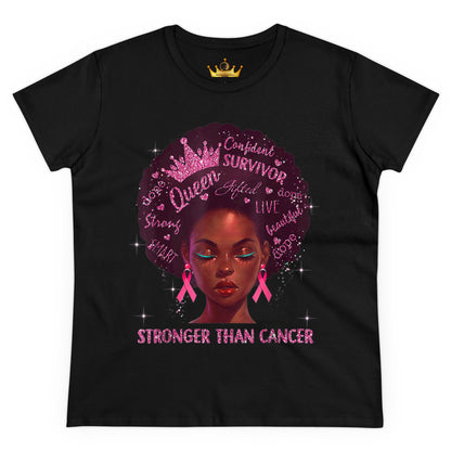 Stronger Than Cancer Shirt | Black Queen Survivor Empowerment Tee