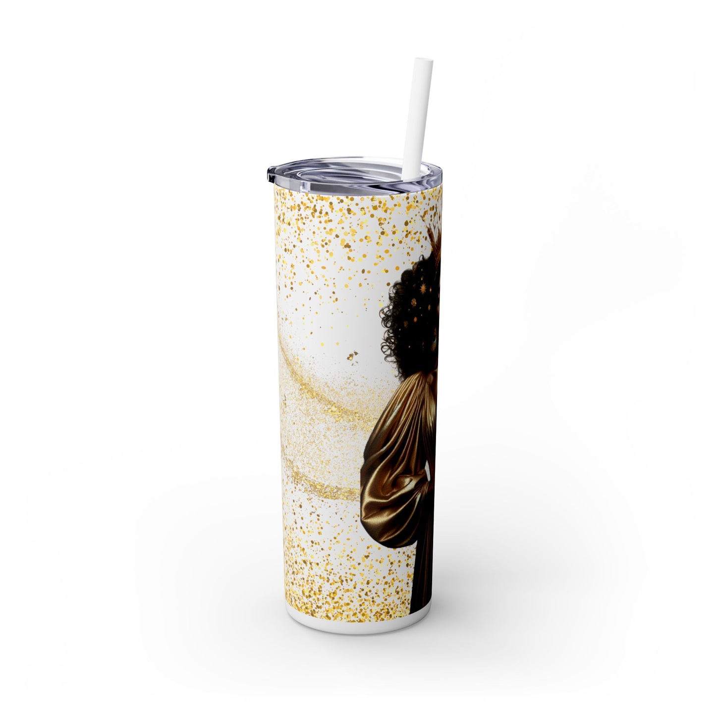 Melanin Queen | Skinny Tumbler with Straw, 20oz