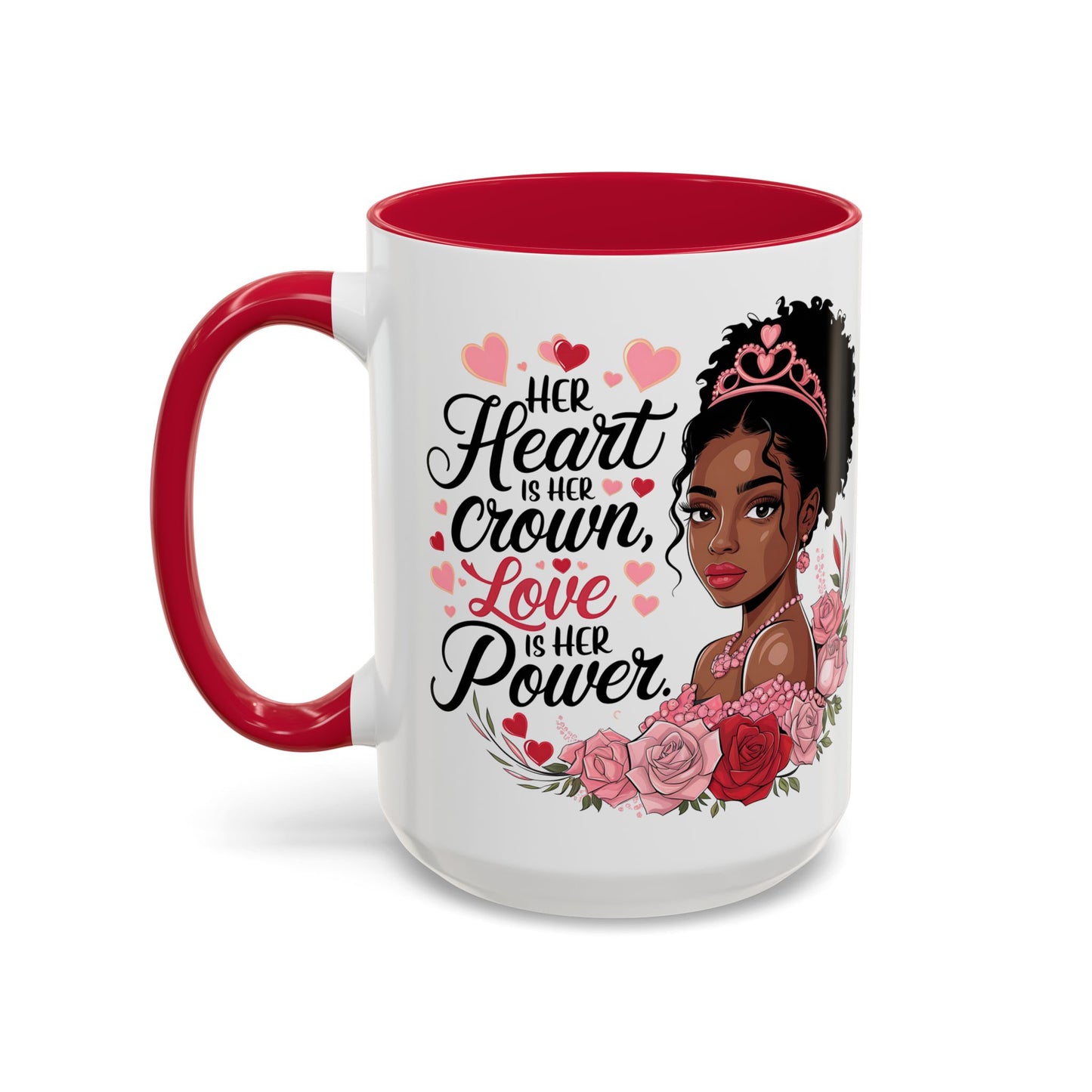 Empowering Black Queen Mug – Her Heart Is Her Crown Gift