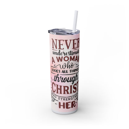 Christian Skinny Tumbler 20oz | Inspirational Gift for Women