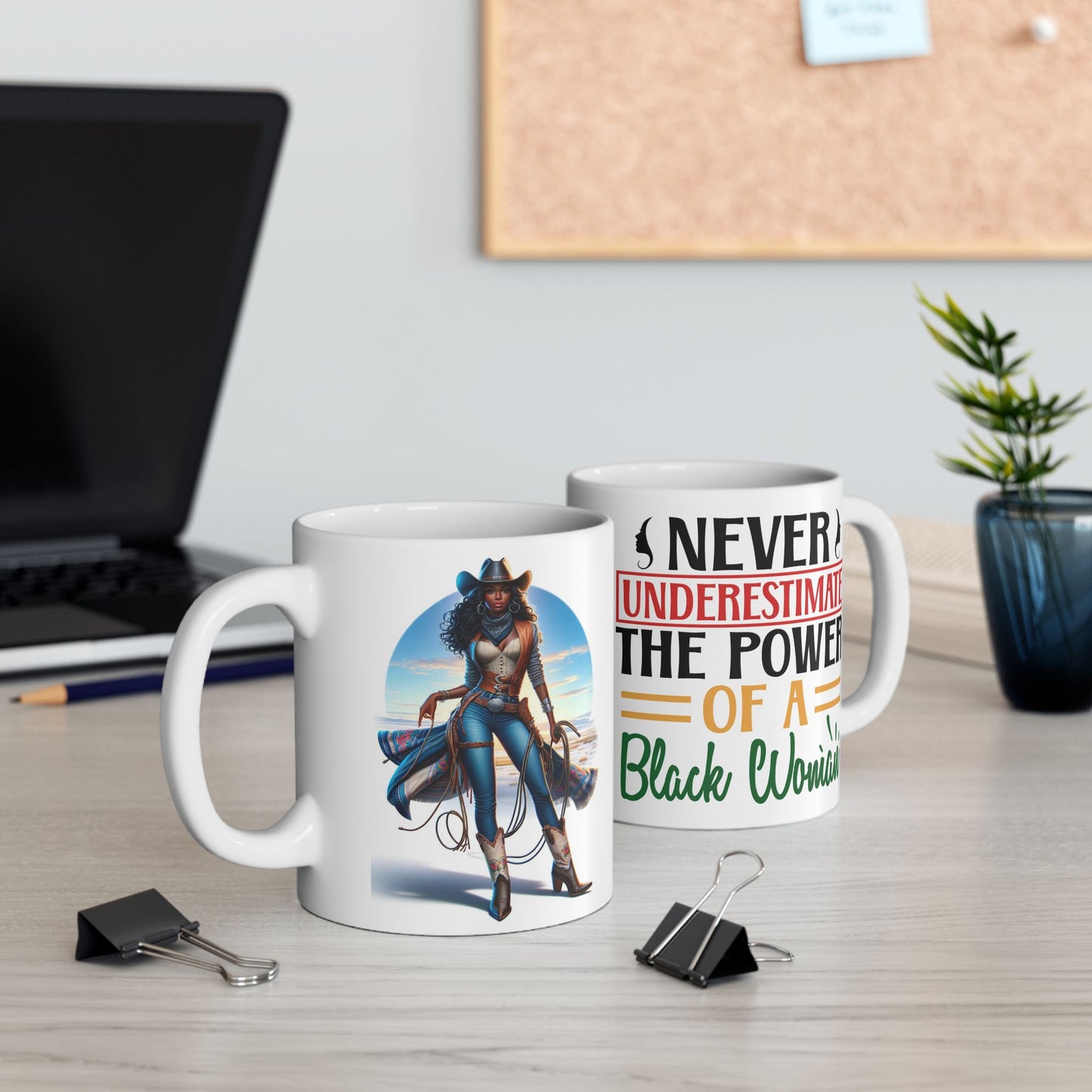 Never Underestimate the Power of a Black Woman Ceramic Mug, 11oz