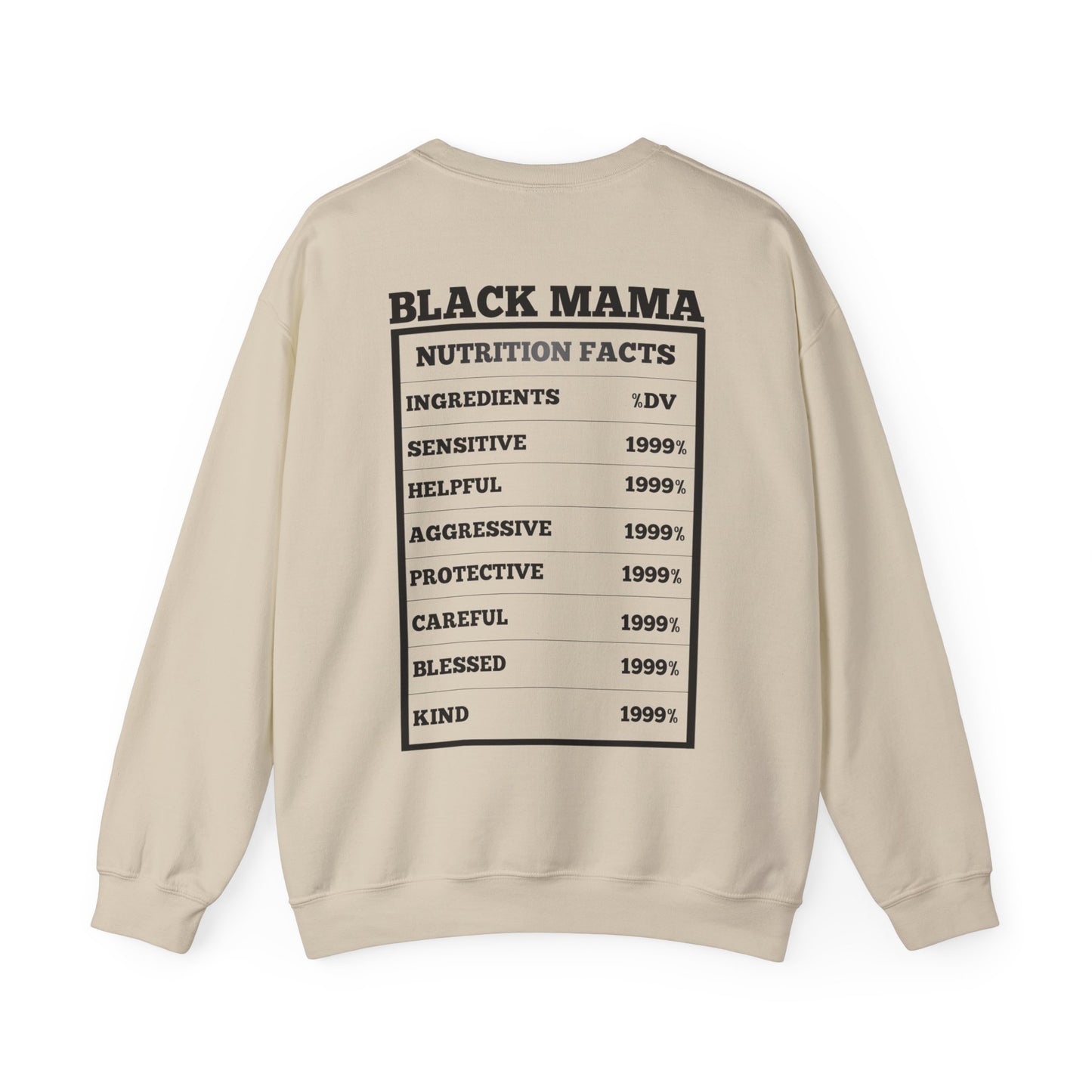 Black Mama Nutrition Facts Crewneck Sweatshirt