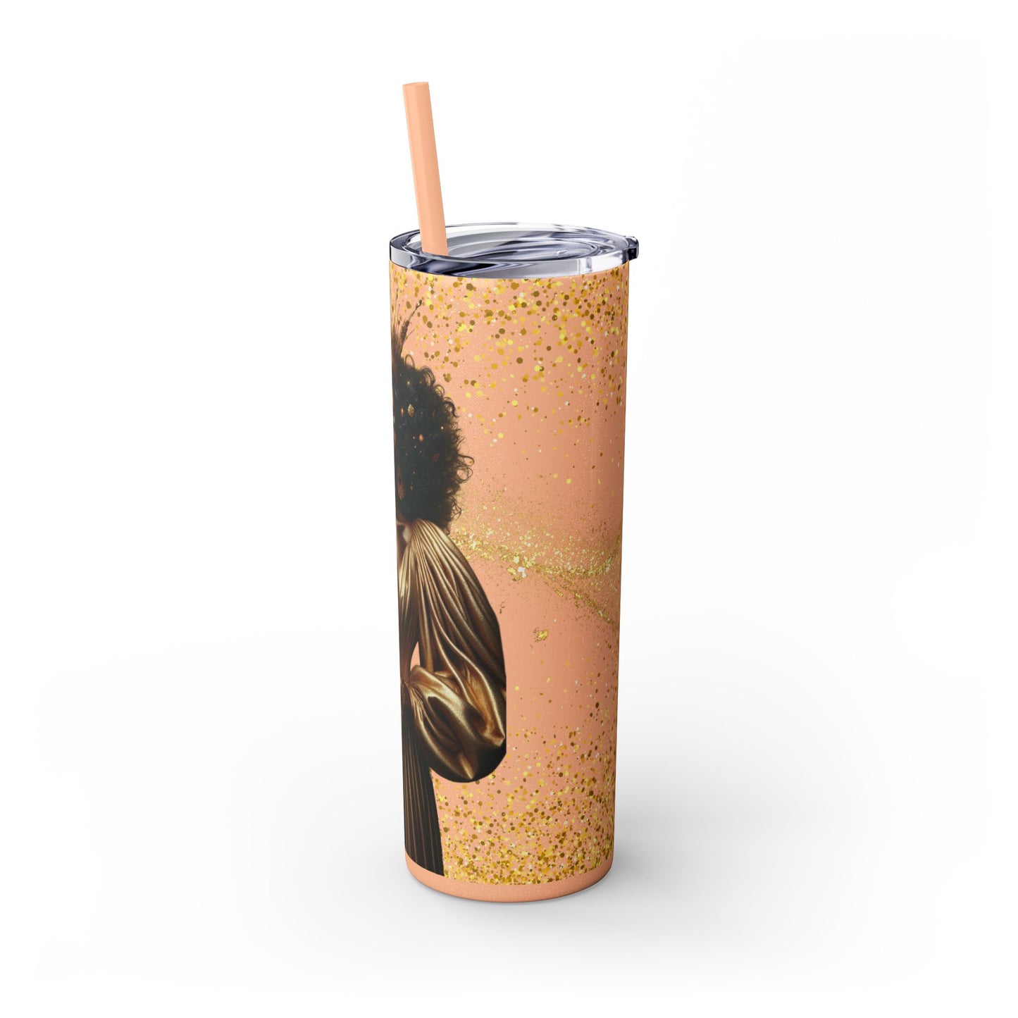 Melanin Queen | Skinny Tumbler with Straw, 20oz