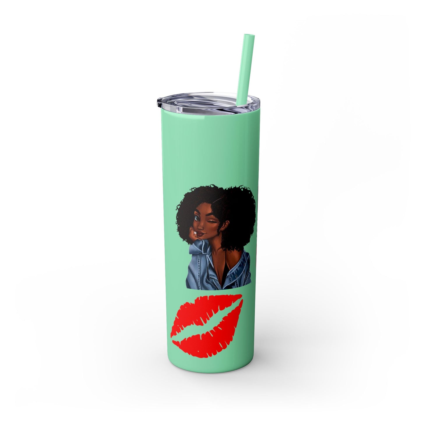 Black Don't Crack | Skinny Tumbler with Straw, 20oz