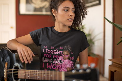 Empowered Black Girl Magic Breast Cancer Survivor Tee – Strength & Style