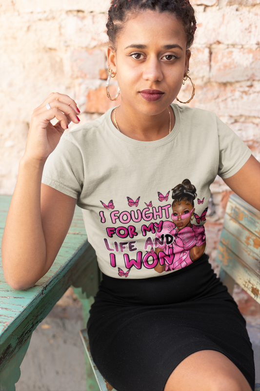 Empowered Black Girl Magic Breast Cancer Survivor Tee – Strength & Style