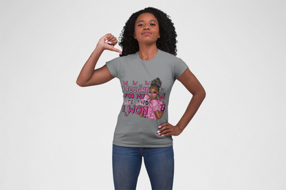 Empowered Black Girl Magic Breast Cancer Survivor Tee – Strength & Style