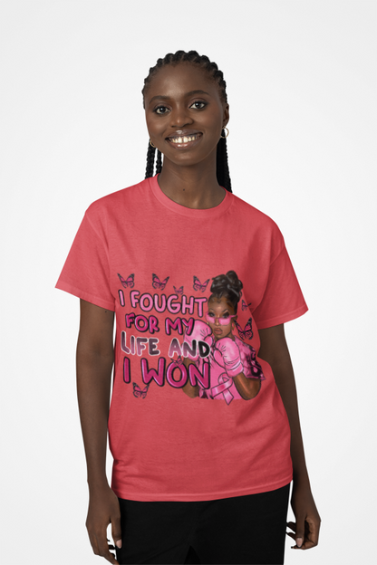 Empowered Black Girl Magic Breast Cancer Survivor Tee – Strength & Style