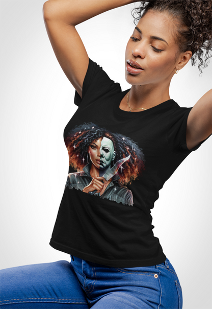 Black Woman Michael Myers Tee | Horror-Inspired Halloween Style