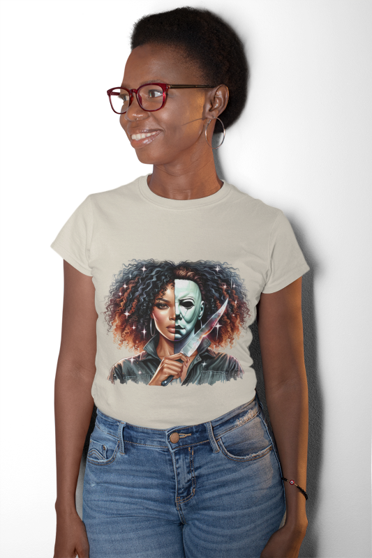 Black Woman Michael Myers Tee | Horror-Inspired Halloween Style