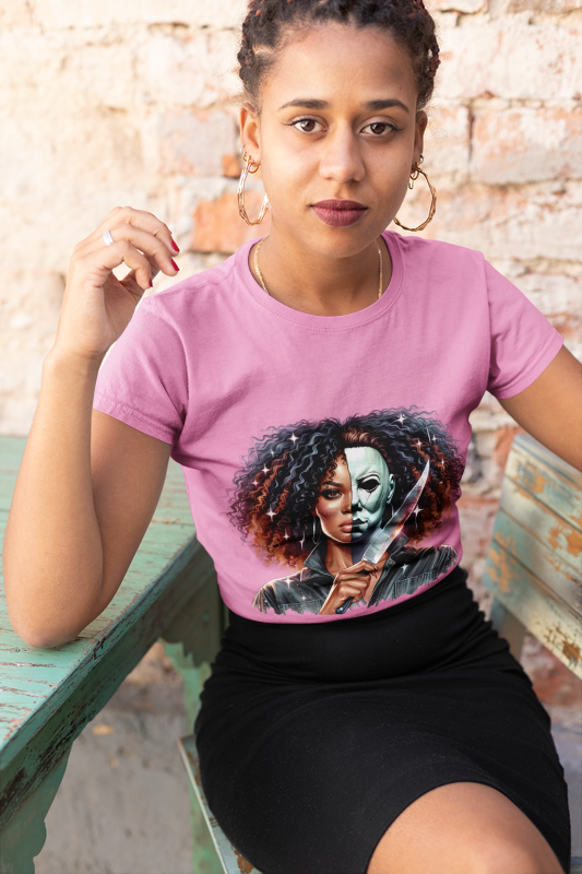 Black Woman Michael Myers Tee | Horror-Inspired Halloween Style