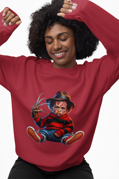 Black Baby Boy Freddy Krueger Sweatshirt  | Women’s Halloween Horror Sweater