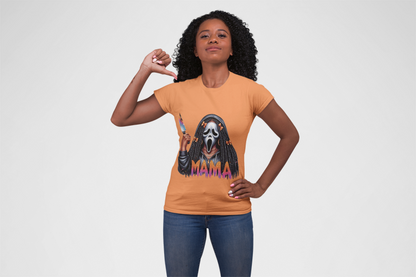 Black Woman Ghost Face T-Shirt | Halloween Horror Tee