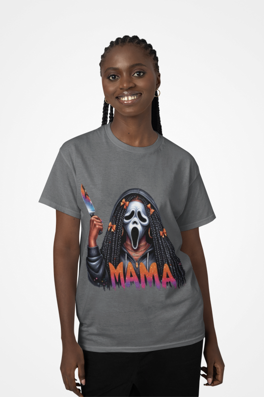 Black Woman Ghost Face T-Shirt | Halloween Horror Tee