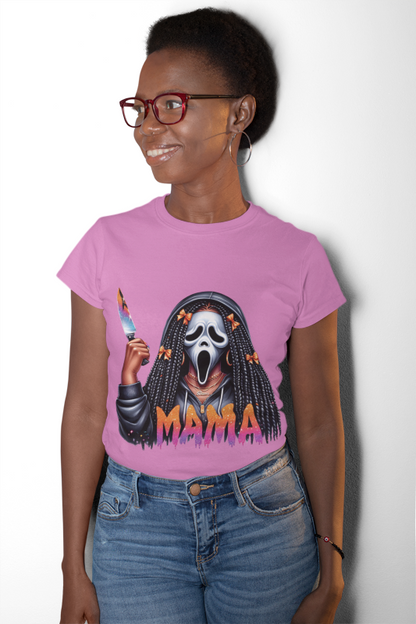 Black Woman Ghost Face T-Shirt | Halloween Horror Tee