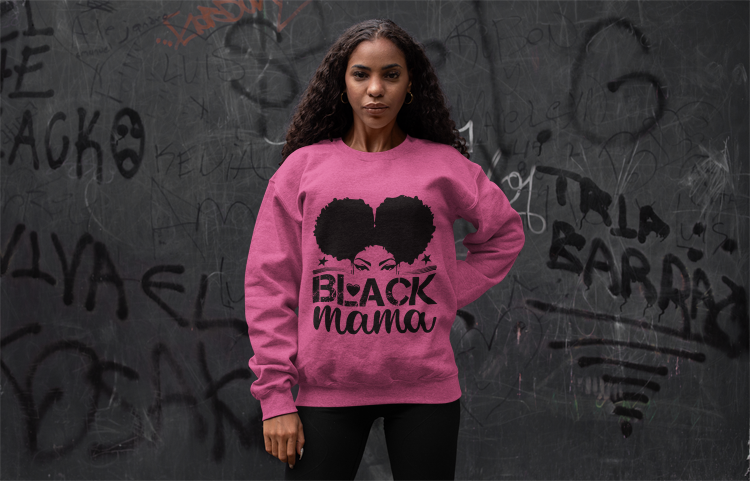 Black Mama Nutrition Facts Crewneck Sweatshirt