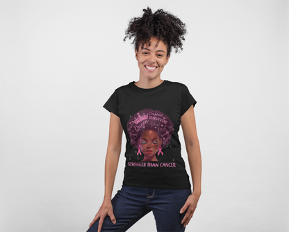 Stronger Than Cancer Shirt | Black Queen Survivor Empowerment Tee