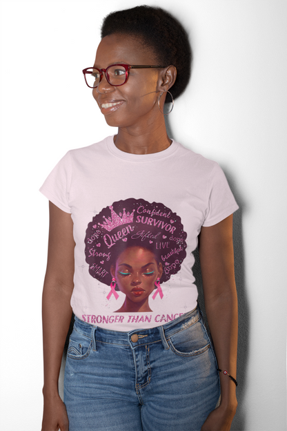 Stronger Than Cancer Shirt | Black Queen Survivor Empowerment Tee