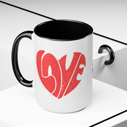 Heart Love Afro Mug 15oz | Limited Edition Gift for Coffee Lovers