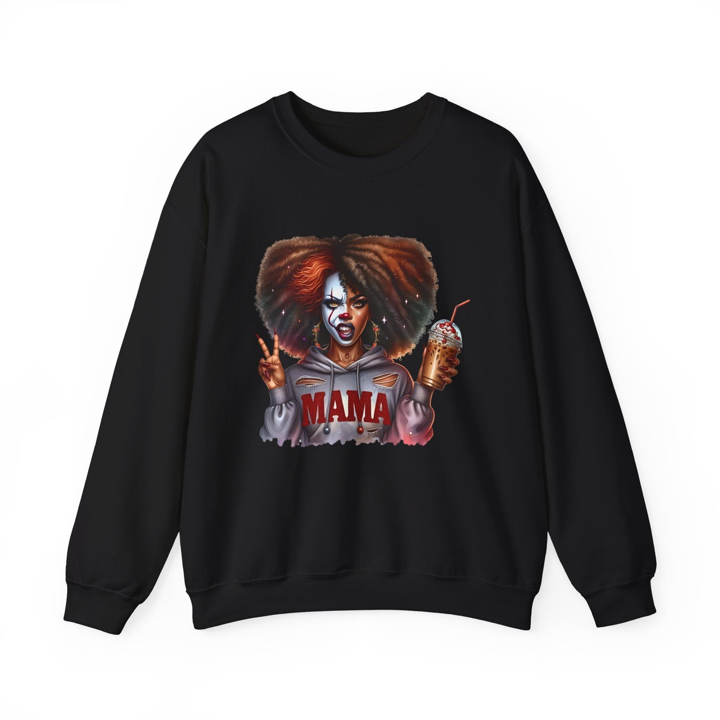 Black Woman Pennywise Sweatshirt | Spooky Horror Fan Must-Have