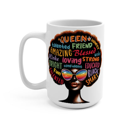 Empowering Afro Affirmations Mug – 15oz Ceramic Gift for Self-Love