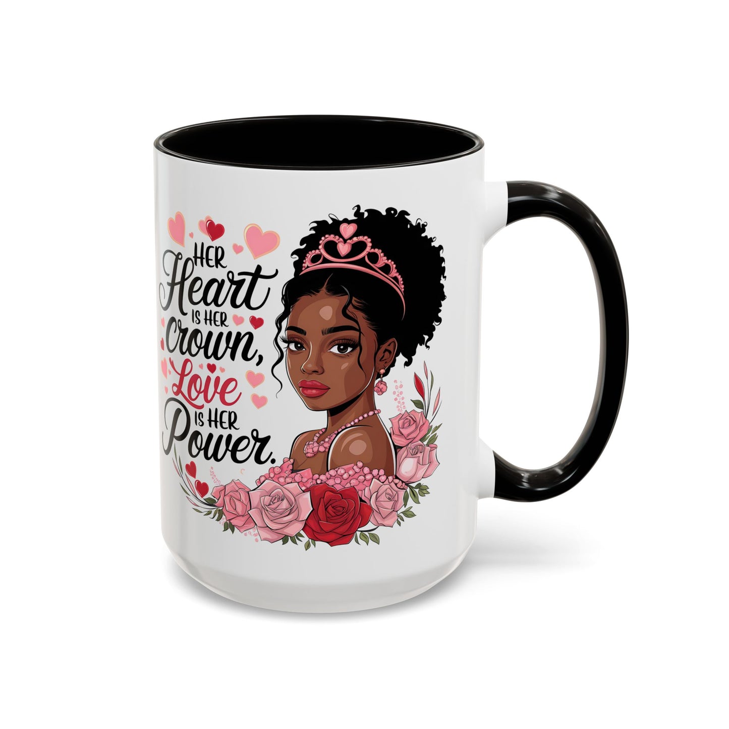 Empowering Black Queen Mug – Her Heart Is Her Crown Gift