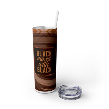 Black Mixed with Black | Skinny Tumbler with Straw, 20oz