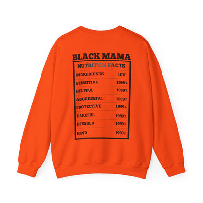 Black Mama Nutrition Facts Crewneck Sweatshirt