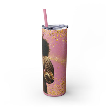 Melanin Queen | Skinny Tumbler with Straw, 20oz