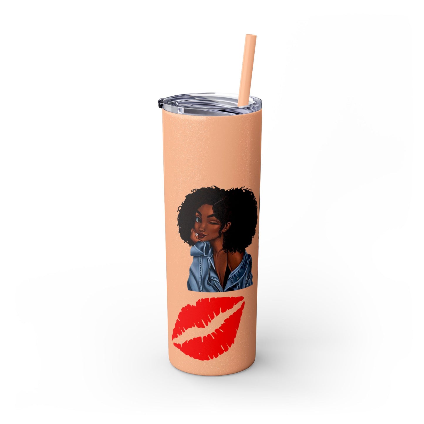 Black Don't Crack | Skinny Tumbler with Straw, 20oz