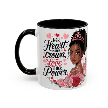 Empowering Black Queen Mug – Her Heart Is Her Crown Gift