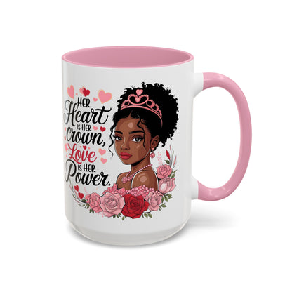 Empowering Black Queen Mug – Her Heart Is Her Crown Gift