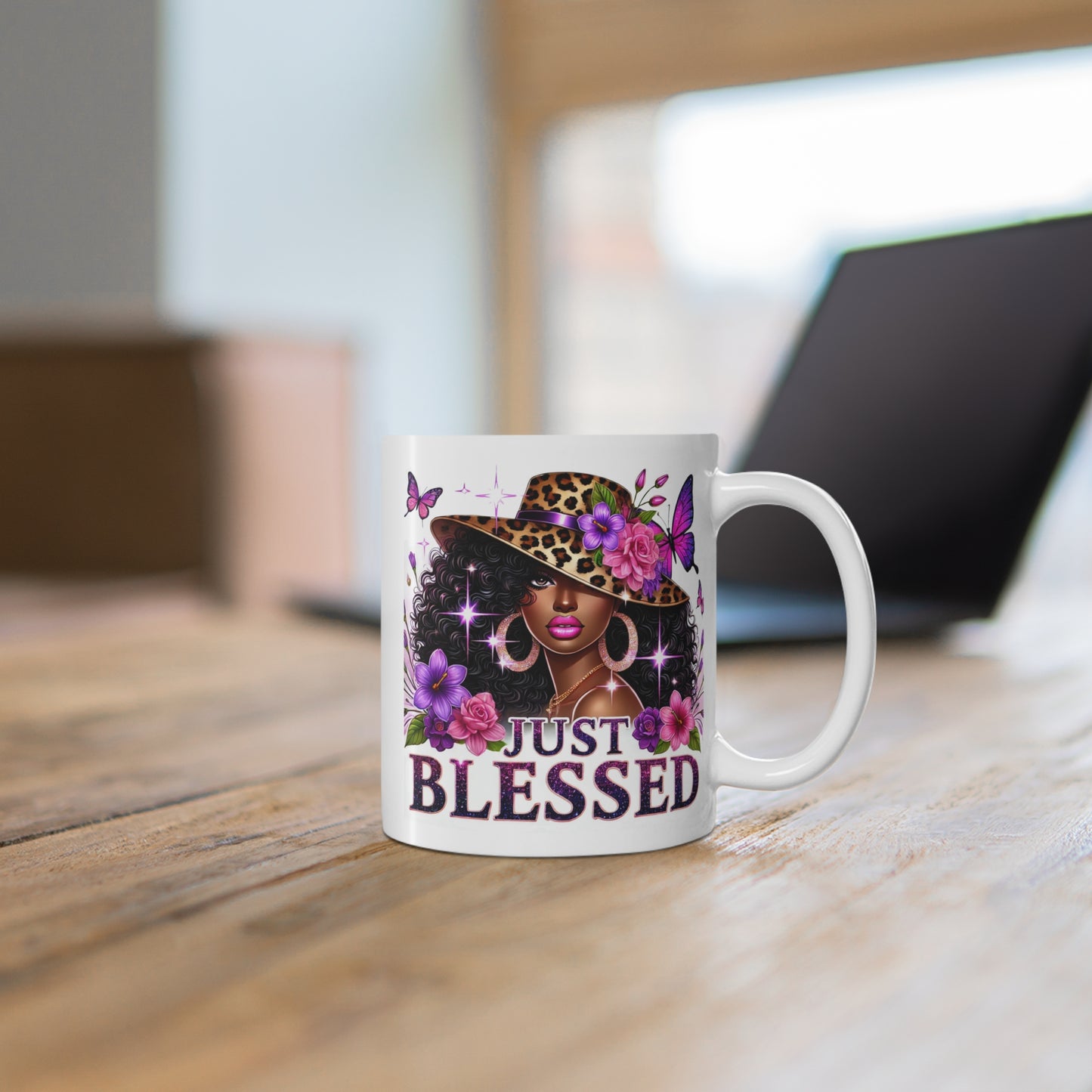 Just Blessed Mug | Inspirational Coffee Cup for Empowerment & Faith 11 oz