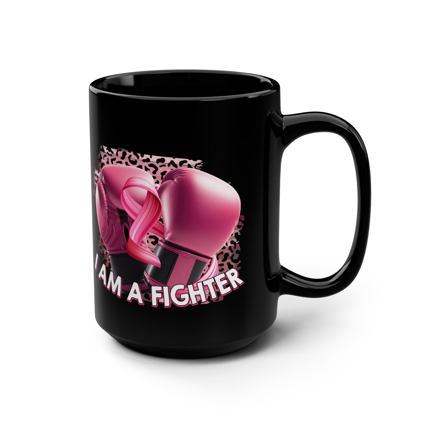 I am a Fighter Breast Cancer 15 oz Mug