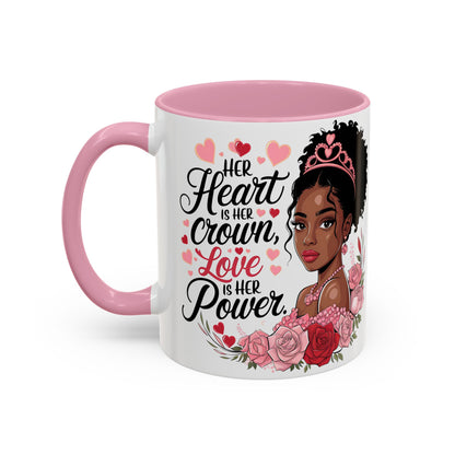 Empowering Black Queen Mug – Her Heart Is Her Crown Gift