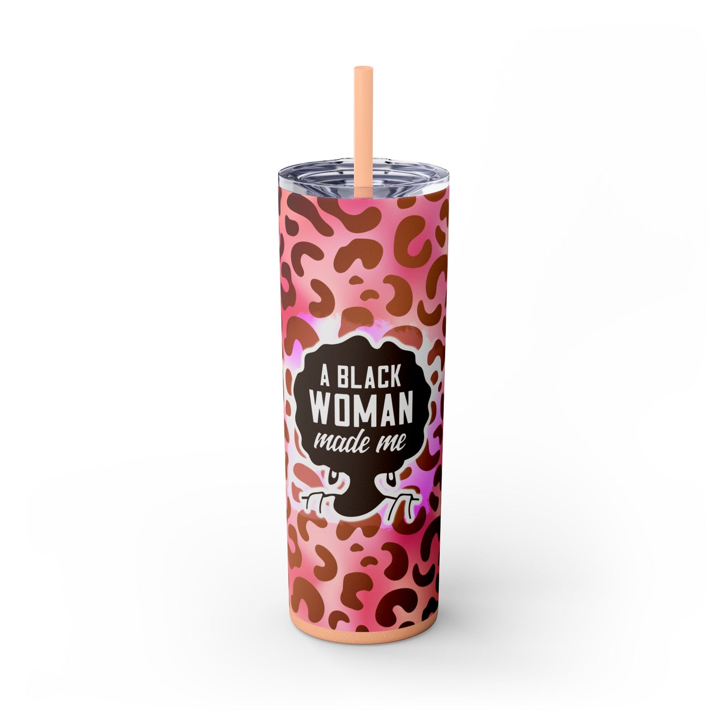 Black Woman Made Me | Skinny Tumbler with Straw, 20oz