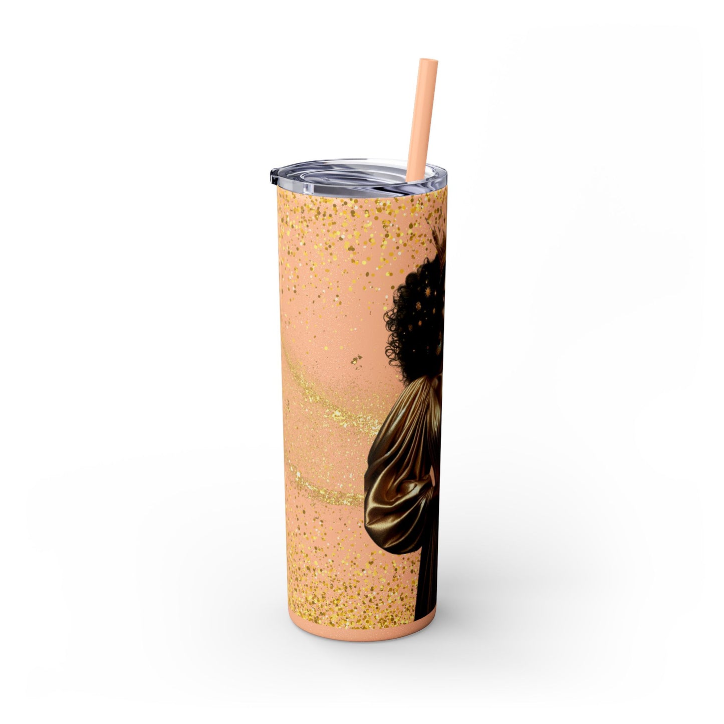 Melanin Queen | Skinny Tumbler with Straw, 20oz