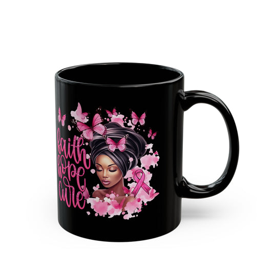 Faith Hope Cure Breast Cancer Mug for Black Women