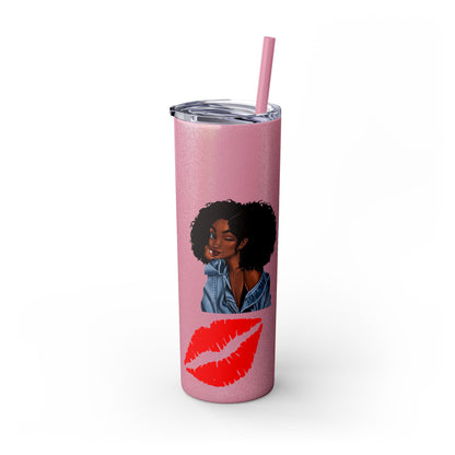 Black Don't Crack | Skinny Tumbler with Straw, 20oz